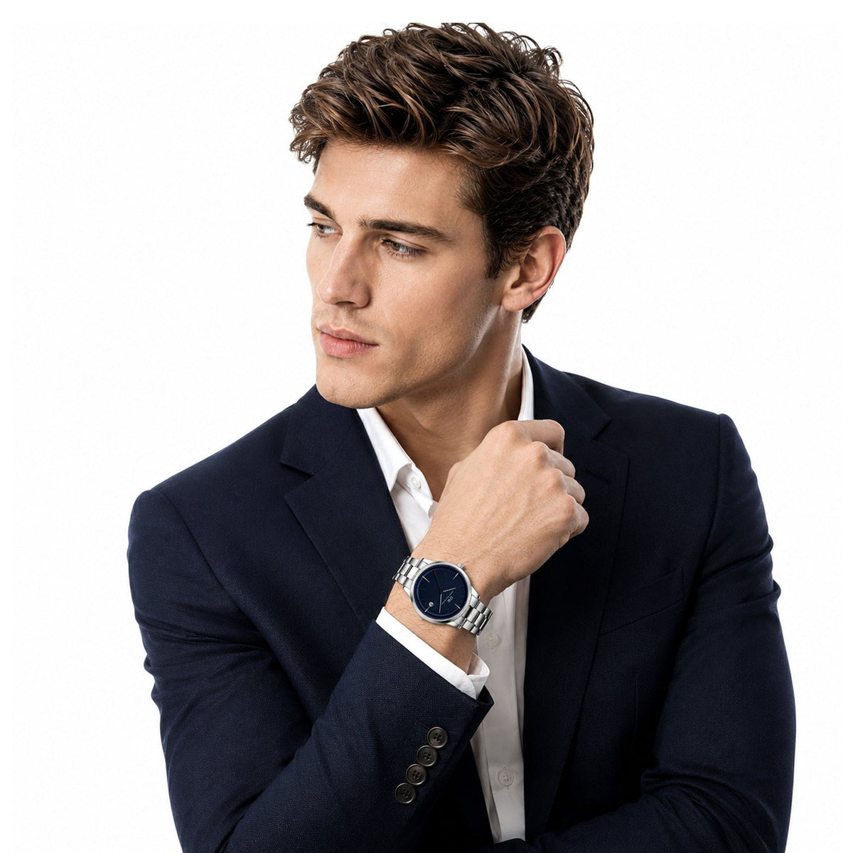 Daniel Wellington Round 43mm Blue Dial Analog Men Watch - DW0DG1900