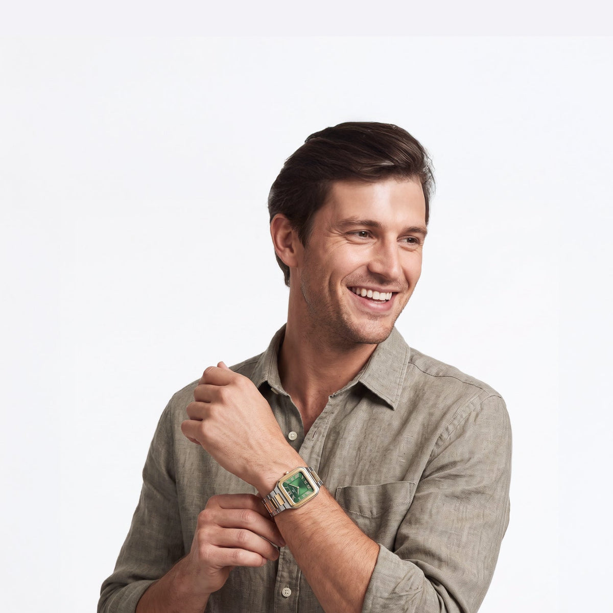 Daniel Wellington Square 34mm Green Dial Analog Men Watch - DW0DG2600