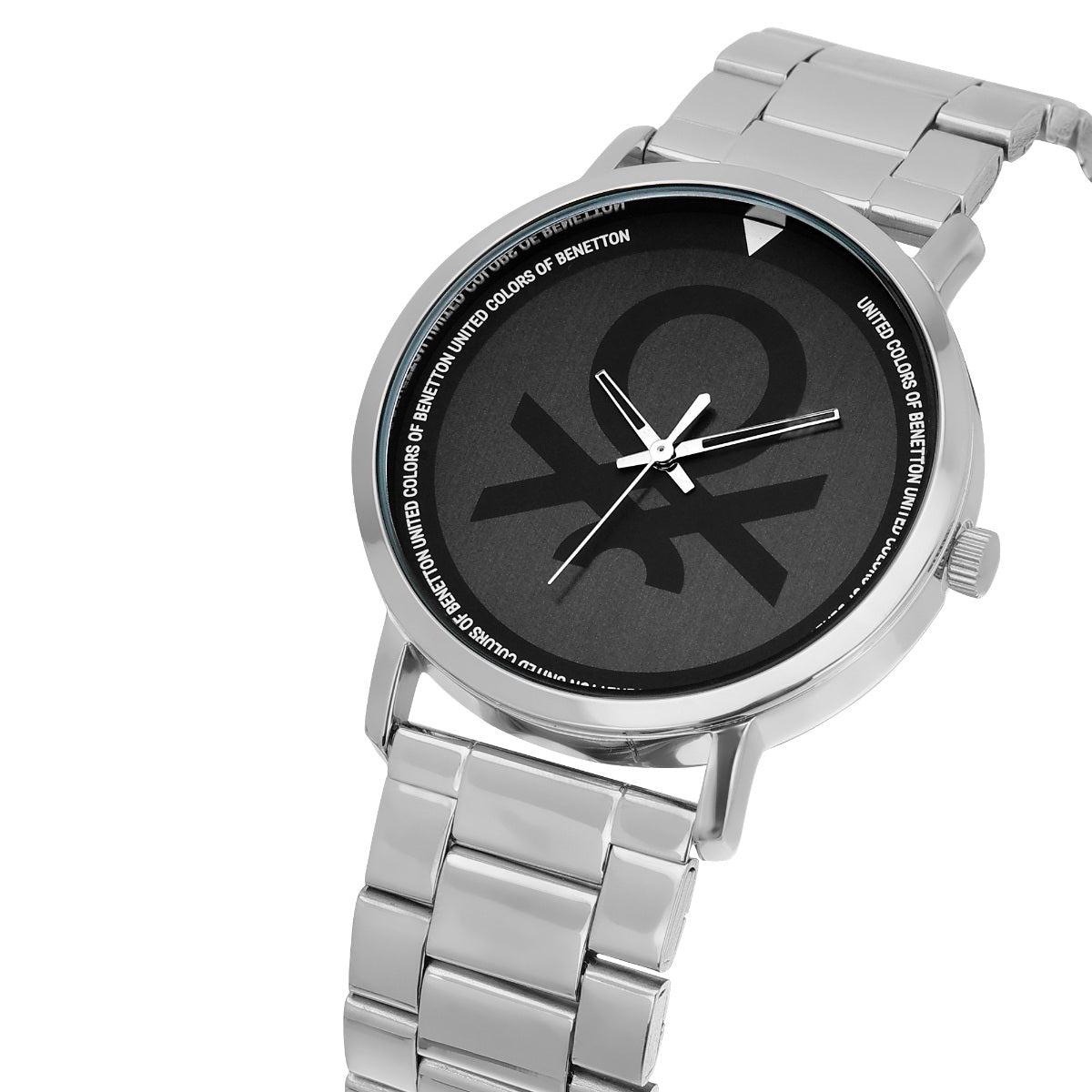 United Colors Of Benetton Black Round Dial Quartz Analog Men Watch