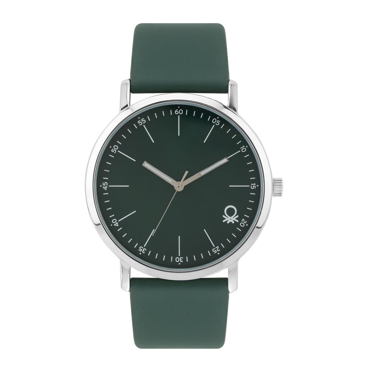 United Colors Of Benetton Leather Green Round Dial Quartz Analog Men Watch