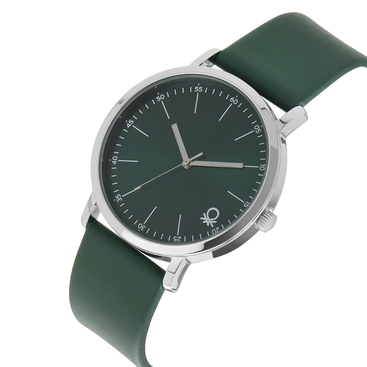 United Colors Of Benetton Leather Green Round Dial Quartz Analog Men Watch